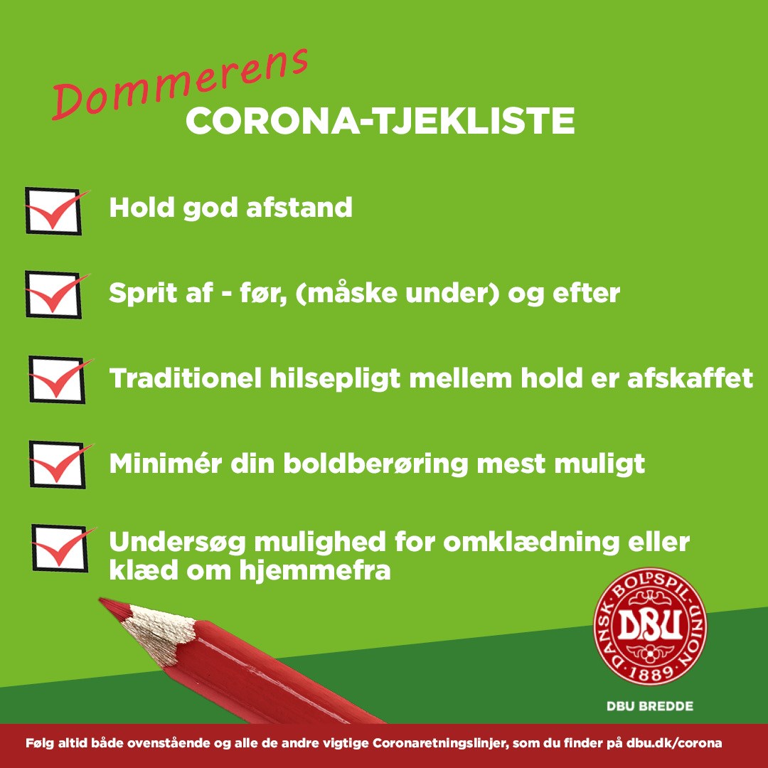 Dommerens Coronatjekliste Dommerens Coronatjekliste